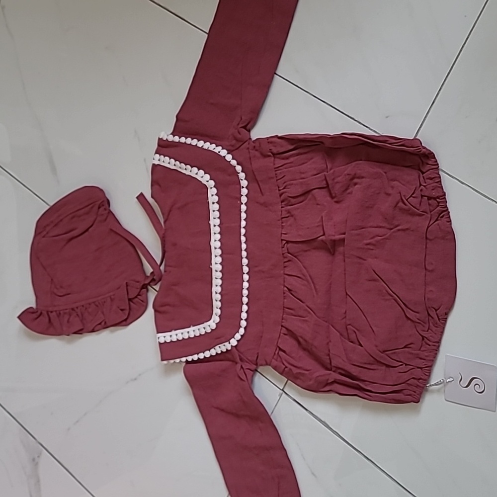 ⚡️BOGO 50% Off⚡️ Baby girl romper with bonnet